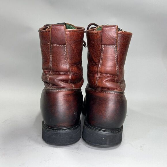 Justin Double Comfort Boots Men's Size 10EEE Briar Pitstop Leather Lace Up USA - Picture 5 of 13